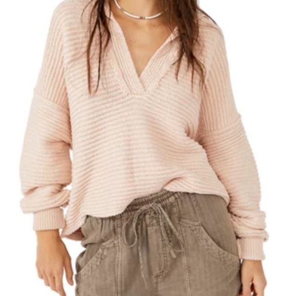 Free People Marlie Pullover Sweater Dusty Pink Size Small - Picture 1 of 3